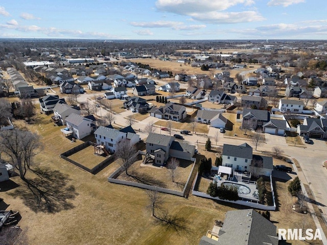 aerial view featuring a residential view