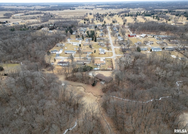 bird's eye view with a rural view