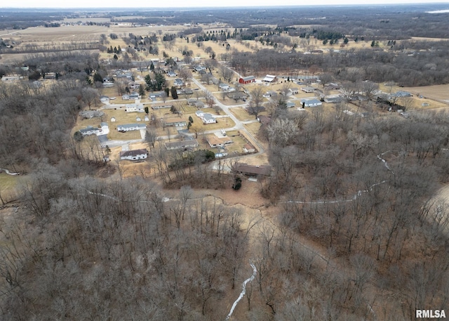 aerial view with a rural view