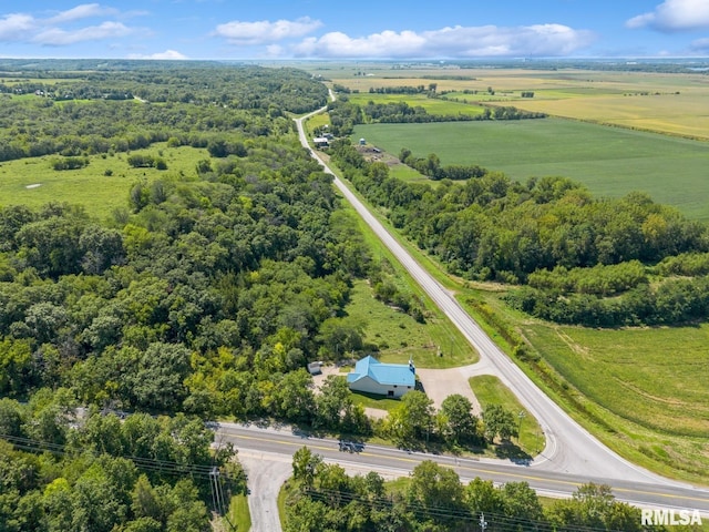 bird's eye view with a rural view