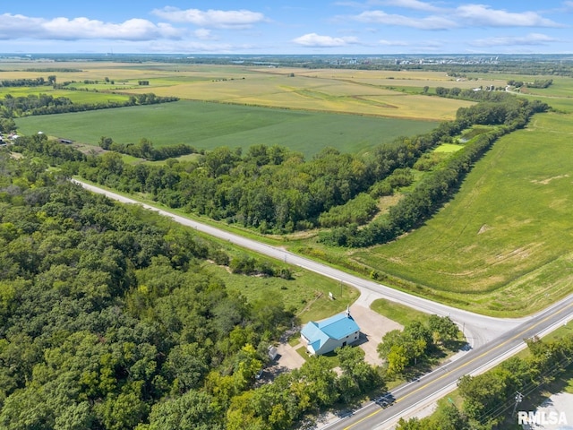 aerial view with a rural view