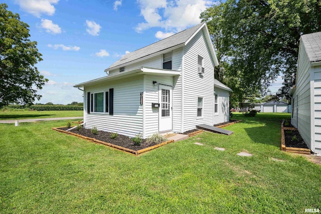 exterior space with a yard