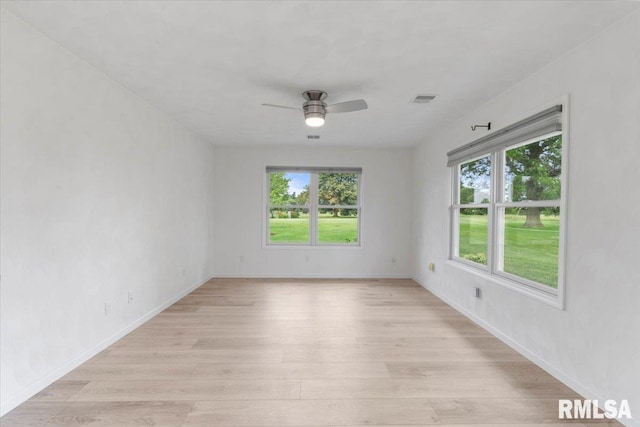 19109 Bluff Rd Unit D, Geneseo, IL 61254 - unfurnished room with plenty of natural light, light wood-type flooring, and ceiling fan