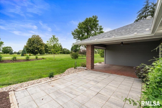 19109 Bluff Rd Unit D, Geneseo, IL 61254 - view of patio / terrace with ceiling fan