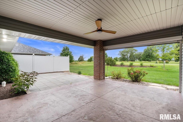 19109 Bluff Rd Unit D, Geneseo, IL 61254 - view of patio with a ceiling fan