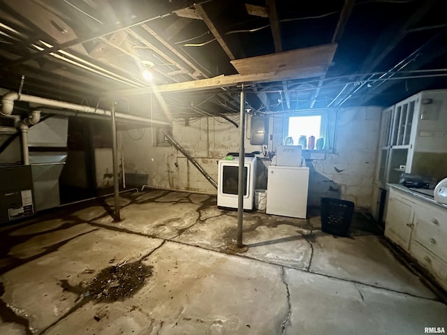 121 E Church St, Galatia, IL 62935 - basement with electric panel and independent washer and dryer