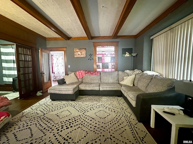 121 E Church St, Galatia, IL 62935 - living area with beam ceiling