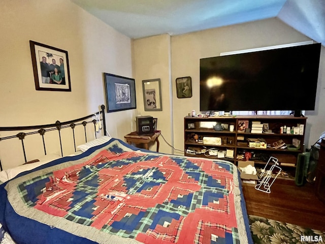 100 S Franklin St, Clayton, IL 62324 - bedroom with lofted ceiling and wood finished floors