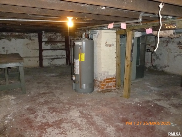 145 6th Ave, Moline, IL 61265 - unfinished below grade area with gas water heater