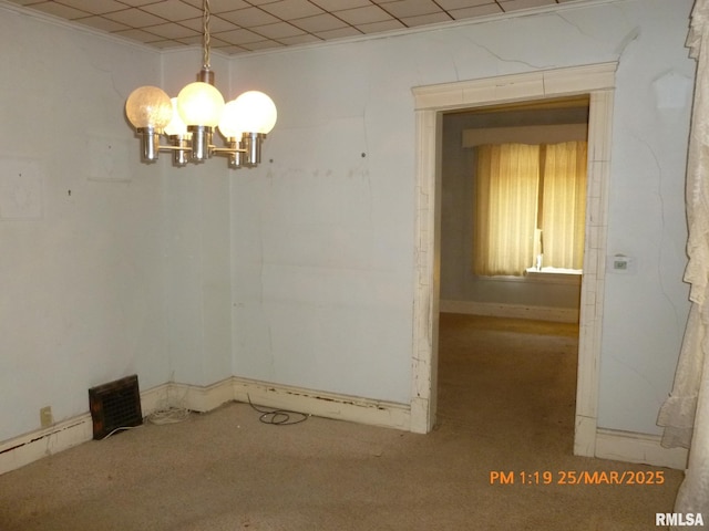 145 6th Ave, Moline, IL 61265 - carpeted spare room with a chandelier