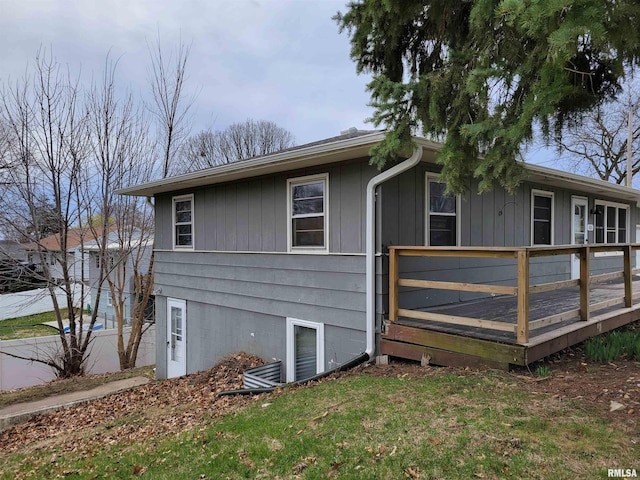 view of home's exterior with a deck