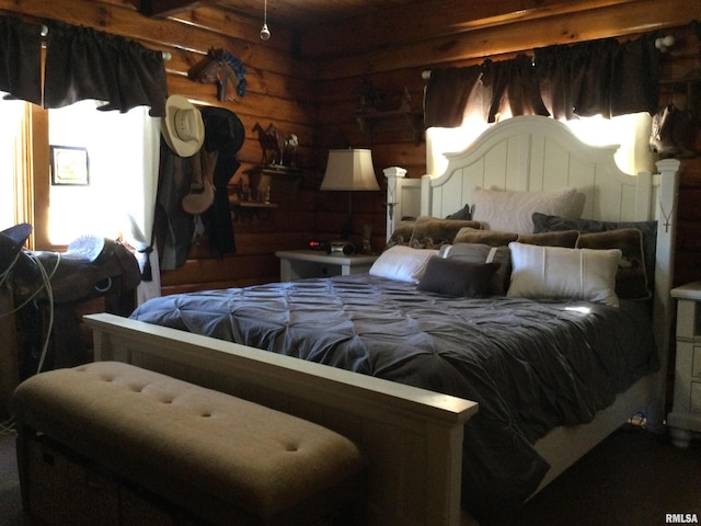 5453 Cherokee Ln, Carbondale, IL 62901 - bedroom featuring rustic walls