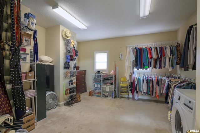 4996 Andrew Rd, Marion, IL 62959 - walk in closet featuring washer / dryer and carpet
