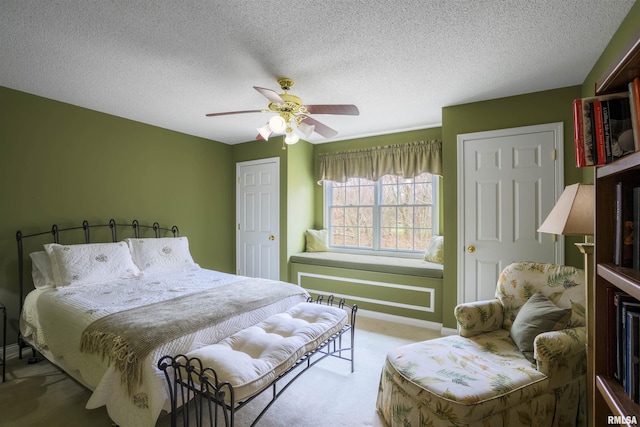 4996 Andrew Rd, Marion, IL 62959 - bedroom featuring carpet, ceiling fan, and a textured ceiling