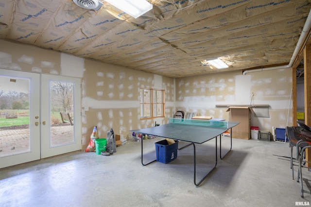 4996 Andrew Rd, Marion, IL 62959 - recreation room featuring concrete flooring and french doors