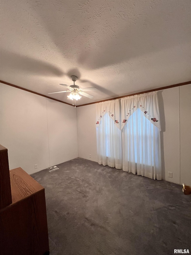 100 Little John Loop, Tunnel Hill, IL 62972 - spare room with ceiling fan, dark colored carpet, and a textured ceiling