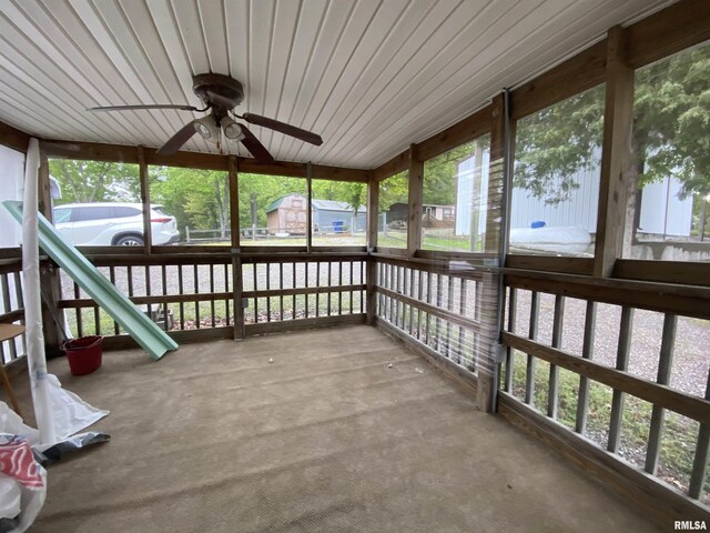 100 Little John Loop, Tunnel Hill, IL 62972 - unfurnished sunroom with a ceiling fan