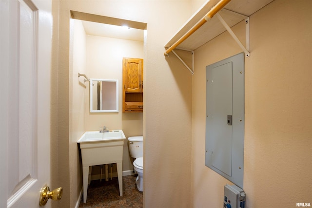 12855 Cleveland Ln, Pittsburg, IL 62974 - half bath with electric panel, vanity, and toilet