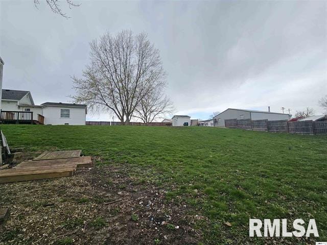 306 Walker St, Ursa, IL 62376 - view of yard featuring fence and a deck