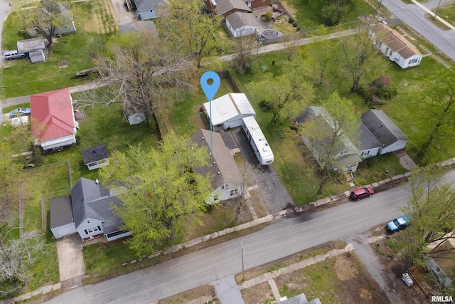 aerial view with a residential view