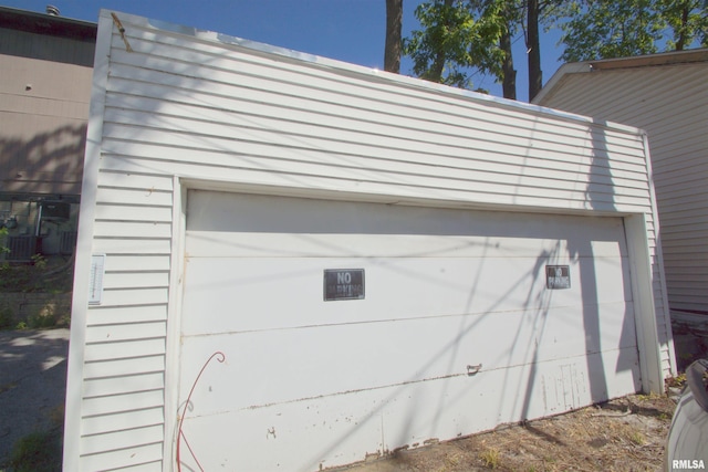 garage with cooling unit