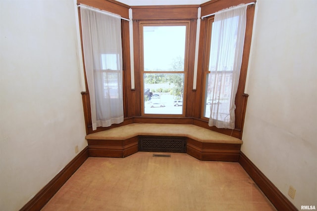 interior space featuring carpet and baseboards