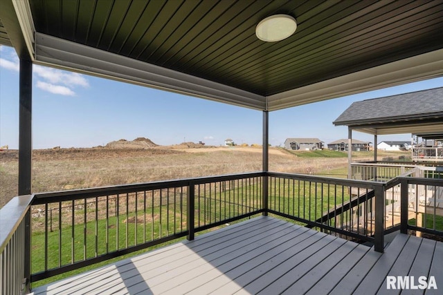 deck with a yard