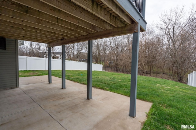 view of patio featuring a fenced backyard