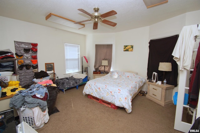 705 Brady St, Davenport, IA 52803 - bedroom with attic access, ceiling fan, and carpet