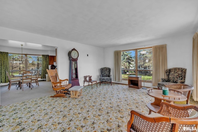 view of carpeted living room