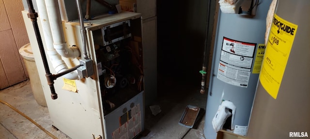 18304 W 206th St, Buffalo Prairie, IL 61237 - utility room featuring heating unit and electric water heater