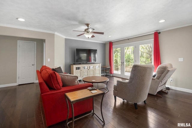 409 Arbor Dr, Carterville, IL 62918 - living room with baseboards, recessed lighting, and wood-type flooring