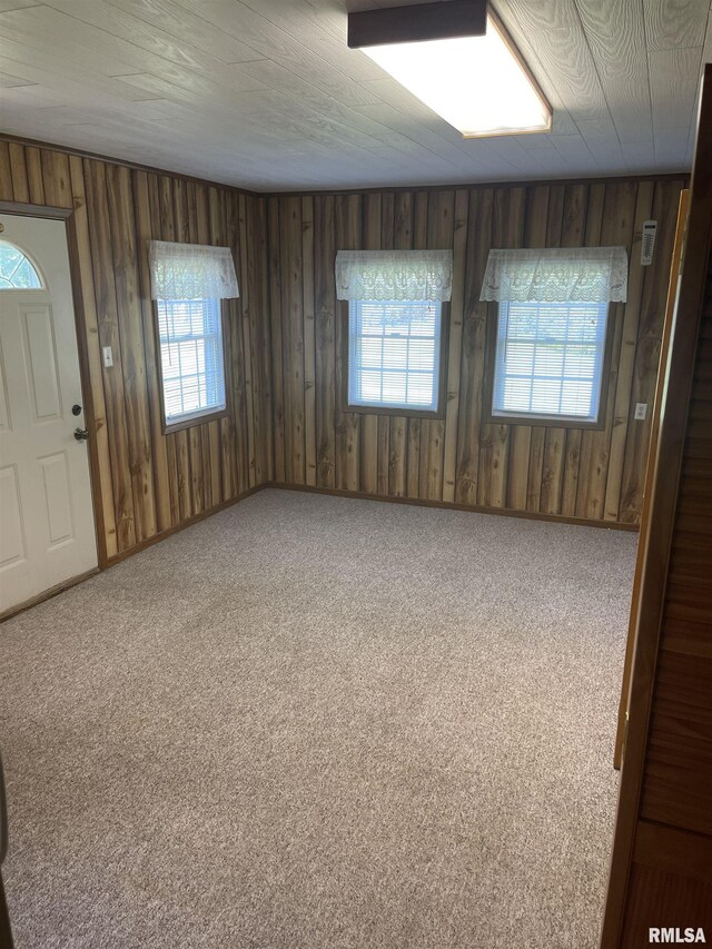 5833 Taylor St, Davenport, IA 52806 - unfurnished room featuring healthy amount of natural light, carpet floors, and wood walls