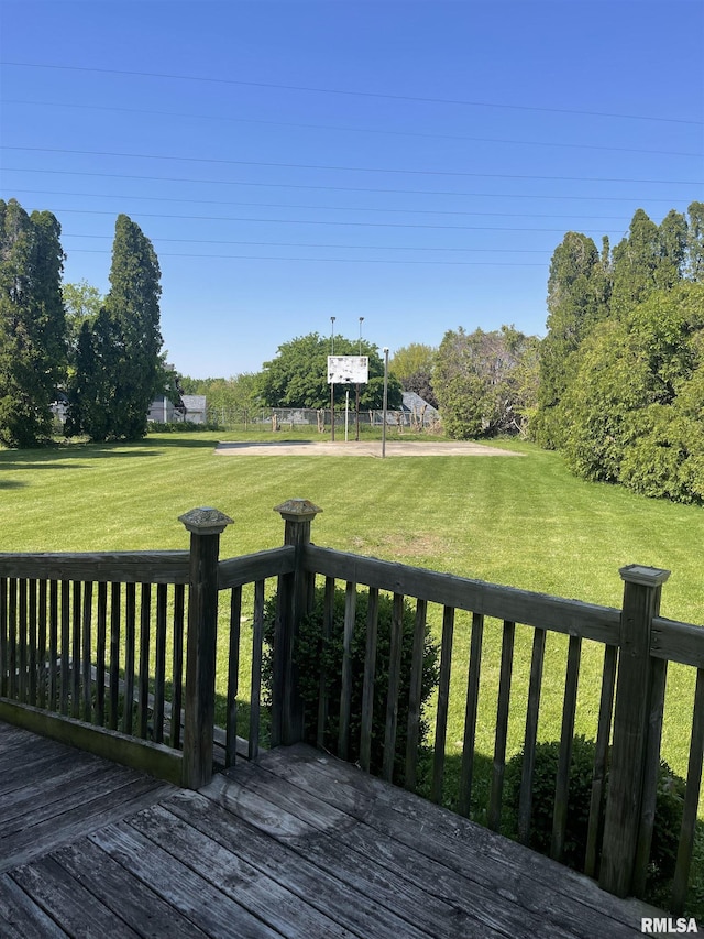 5833 Taylor St, Davenport, IA 52806 - wooden deck with a yard