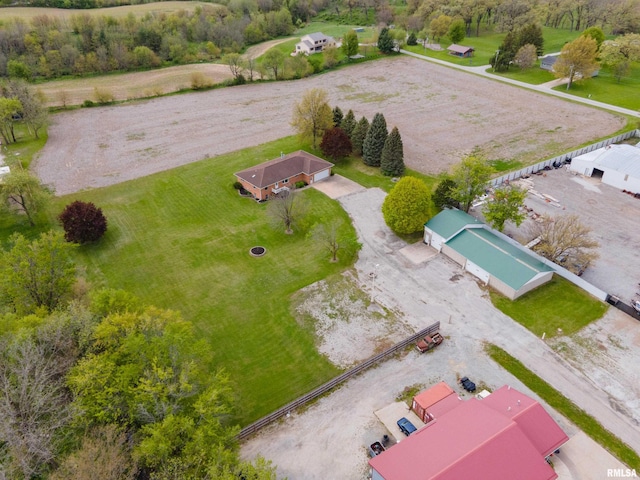 drone / aerial view with a rural view