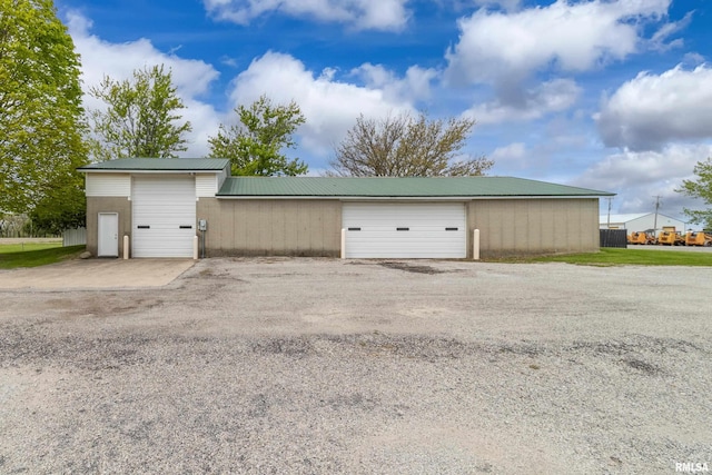 view of detached garage