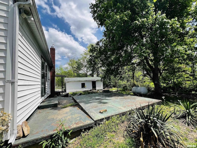 57 W 3rd St, New Burnside, IL 62967 - view of yard featuring a patio area and an outbuilding
