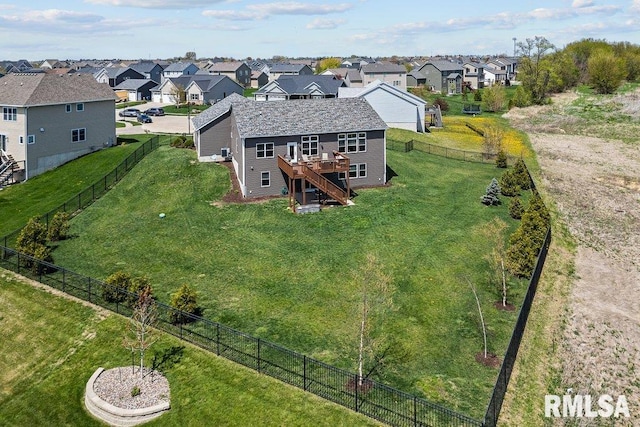 drone / aerial view featuring a residential view