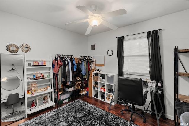2149 W 30th St, Davenport, IA 52804 - home office with wood finished floors and a ceiling fan