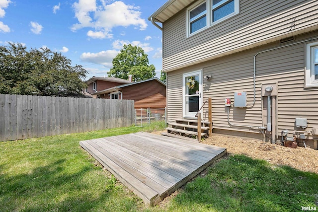 2149 W 30th St, Davenport, IA 52804 - view of yard featuring a deck and entry steps