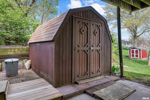 view of shed