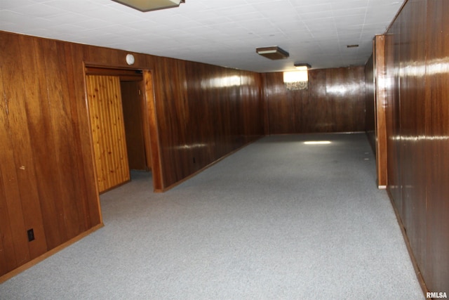 2107 W 38th Pl, Davenport, IA 52806 - finished below grade area with wood walls and carpet flooring