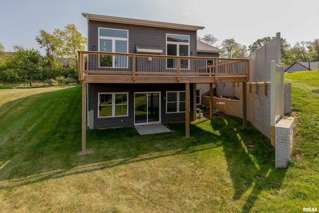 5120 Pandit Dr, Bettendorf, IA 52722 - back of house featuring a yard and a wooden deck