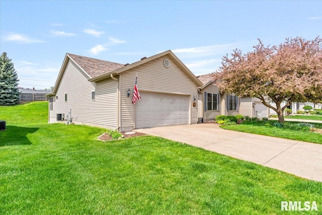 5200 Villa Dr, Davenport, IA 52806 - view of front facade with an attached garage, driveway, and a front yard