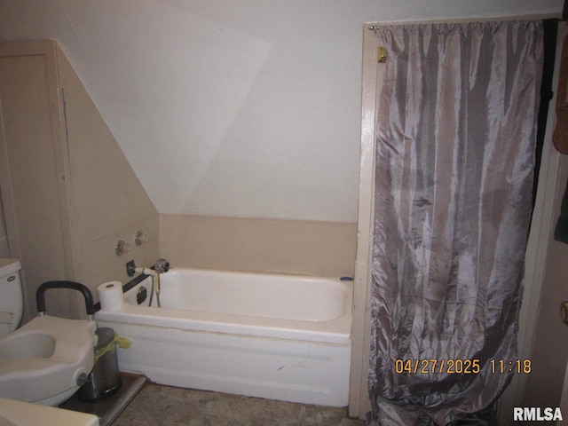 641 18th Ave, East Moline, IL 61244 - full bathroom with a bath, toilet, and a shower with curtain