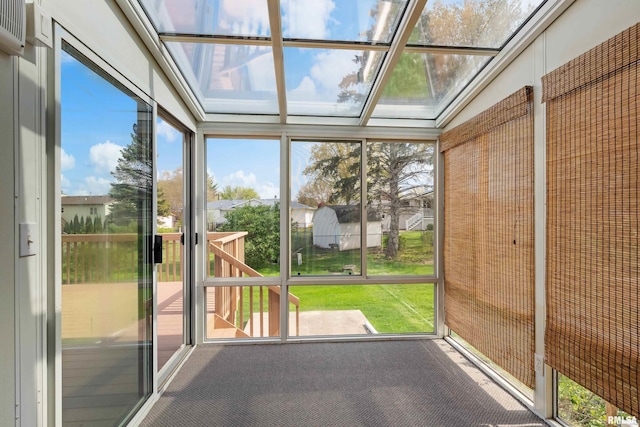 unfurnished sunroom with a wealth of natural light