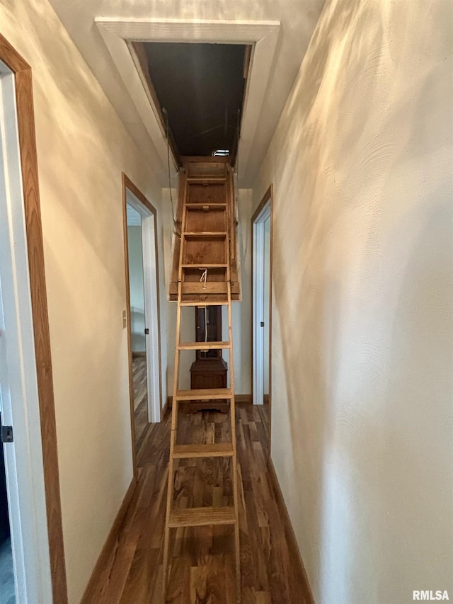 corridor featuring wood finished floors