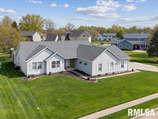 birds eye view of property featuring a residential view
