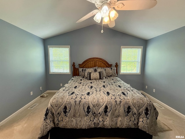 106 Jeremy Dr, Carterville, IL 62918 - bedroom featuring vaulted ceiling, multiple windows, and carpet flooring