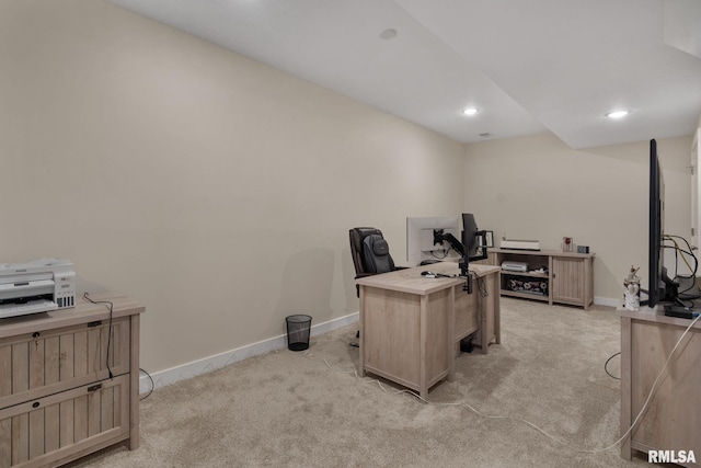 1824 S 5th St, Eldridge, IA 52748 - office with light colored carpet, recessed lighting, and baseboards